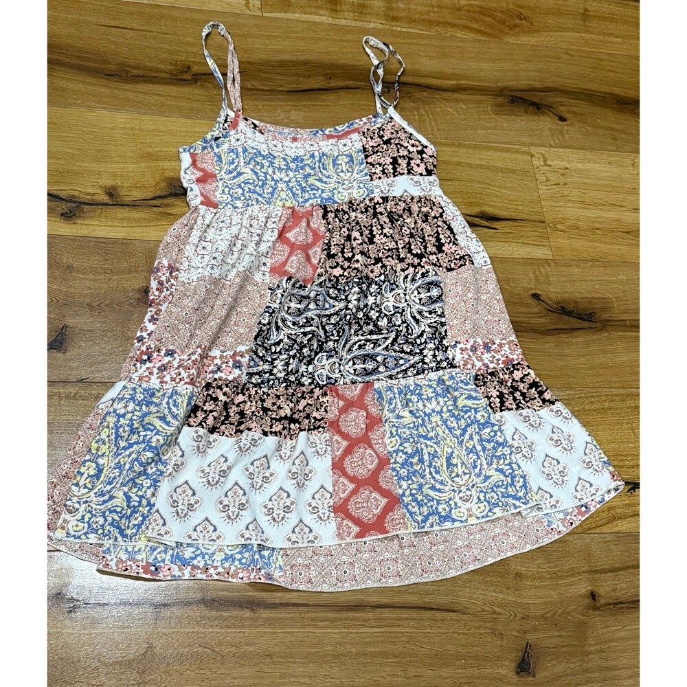 Altar'd State "Out To Brunch" patchwork mini dress XS - Picture 3 of 4
